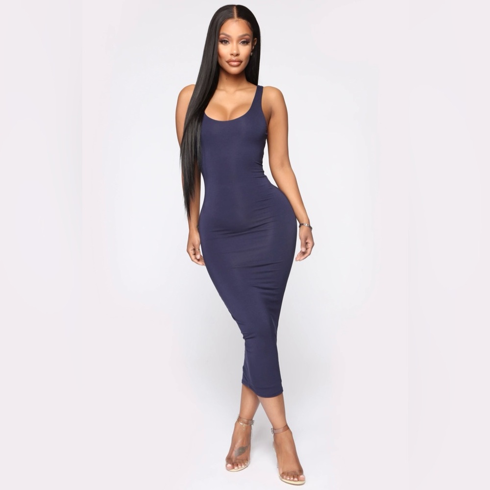 Fashion Nova Navy Blue Dress